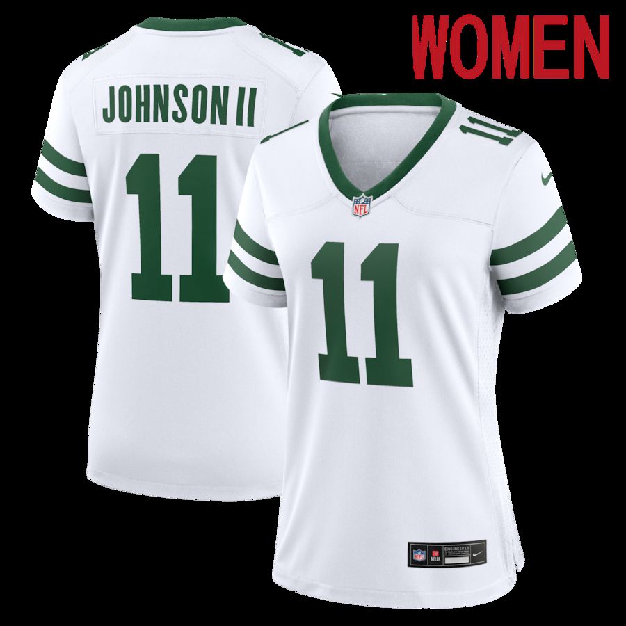 Women New York Jets #11 Jermaine Johnson II Nike Spotlight White Alternate Game NFL Jersey->women nfl jersey->Women Jersey